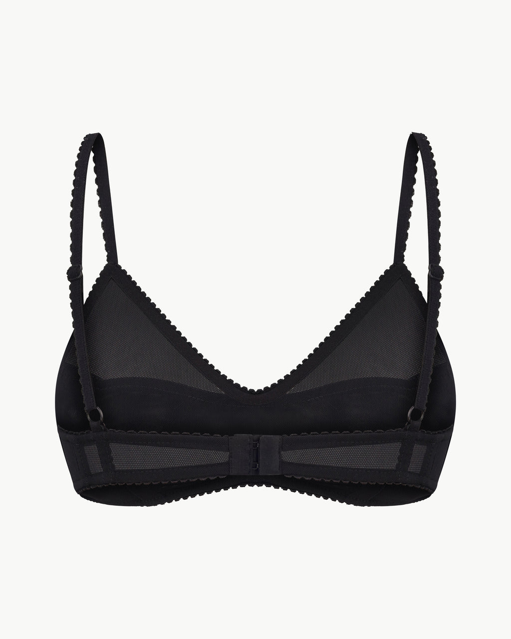 Minimal mesh triangle bra in black
