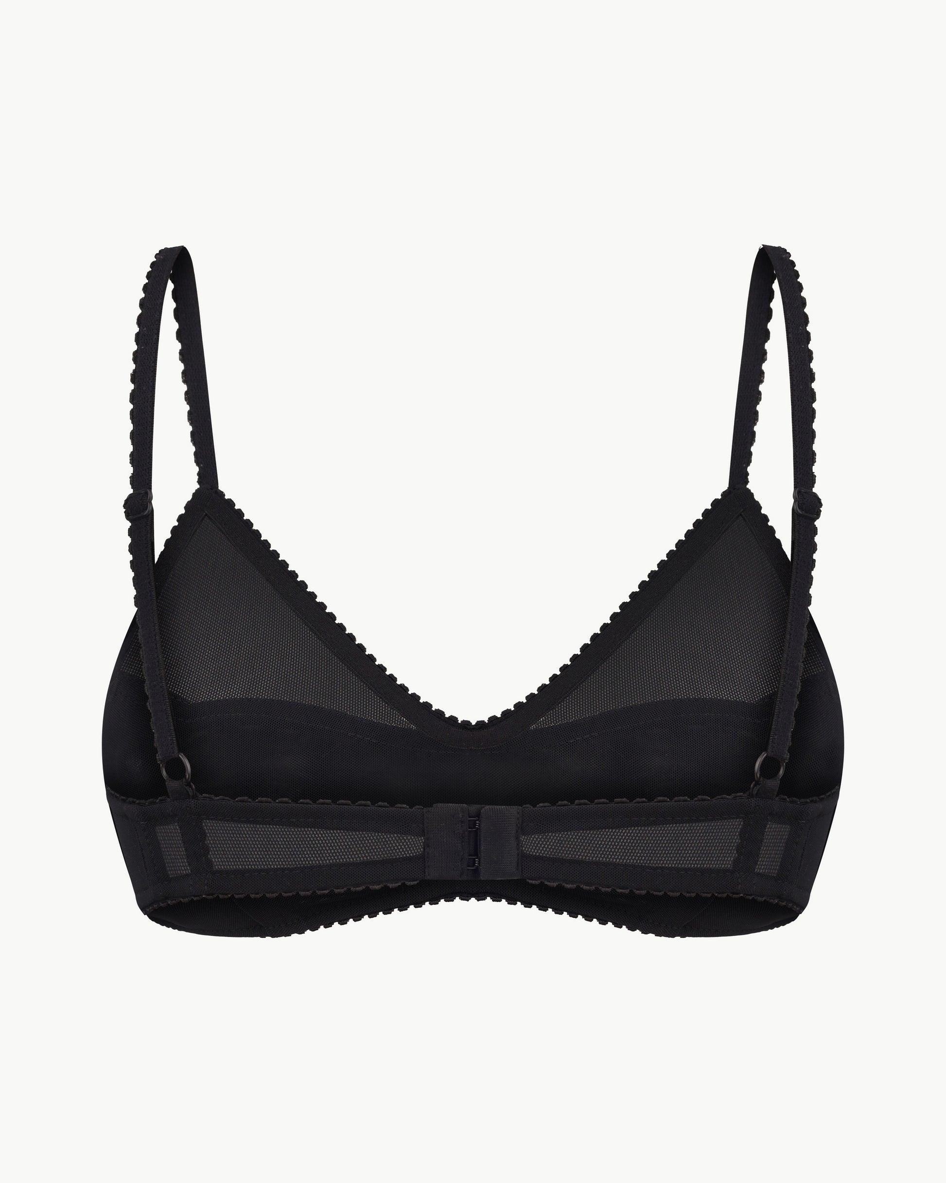 Minimal mesh triangle bra in black