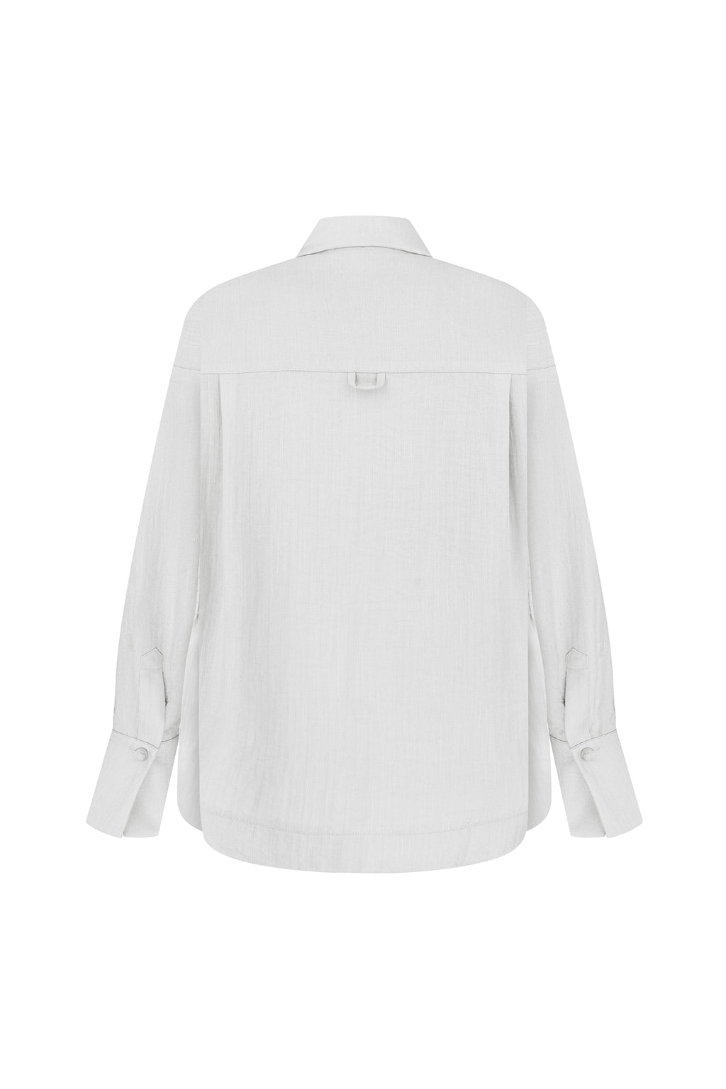 Minimal viscose blouse with modern collar in gray