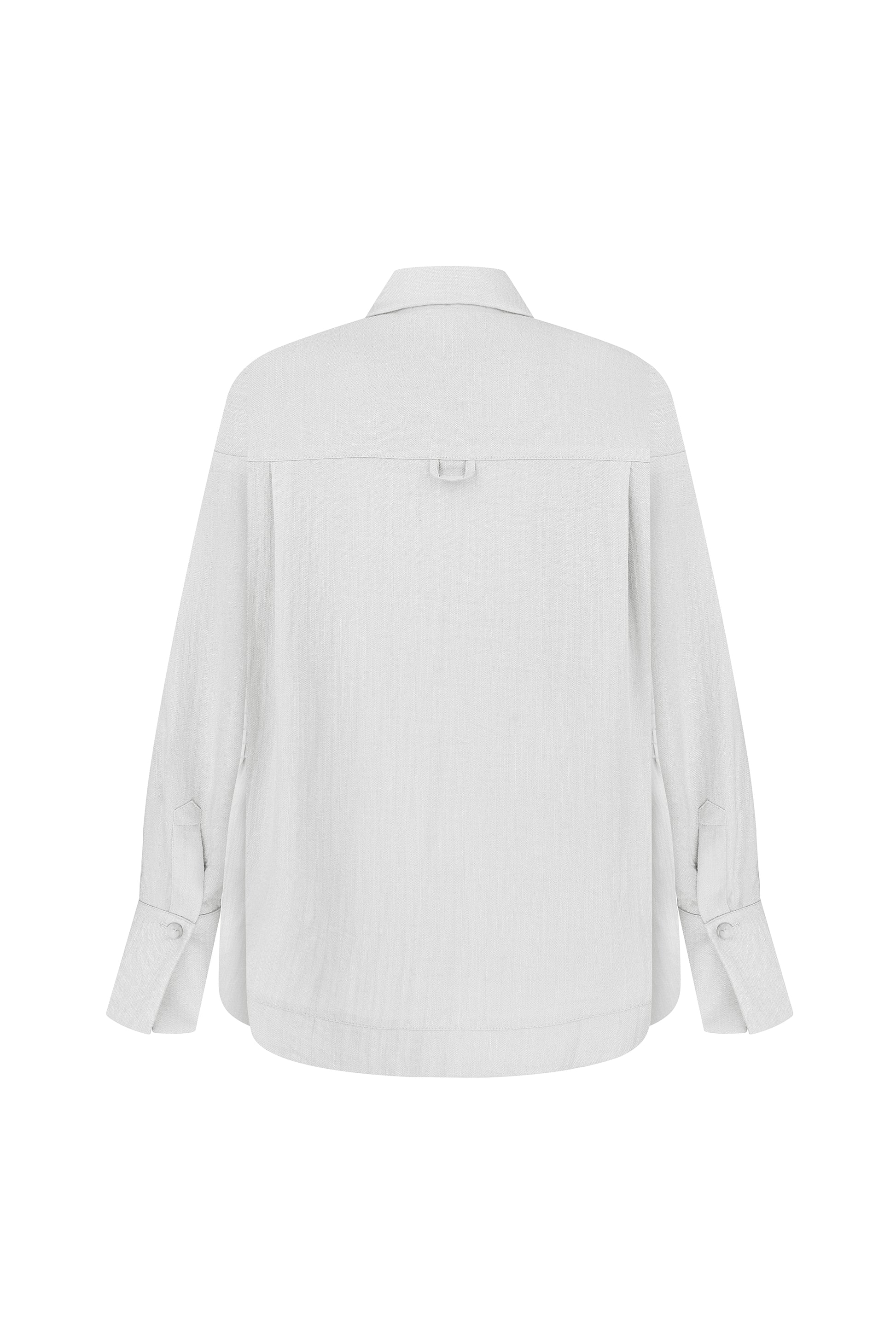 Minimal viscose blouse with modern collar in gray