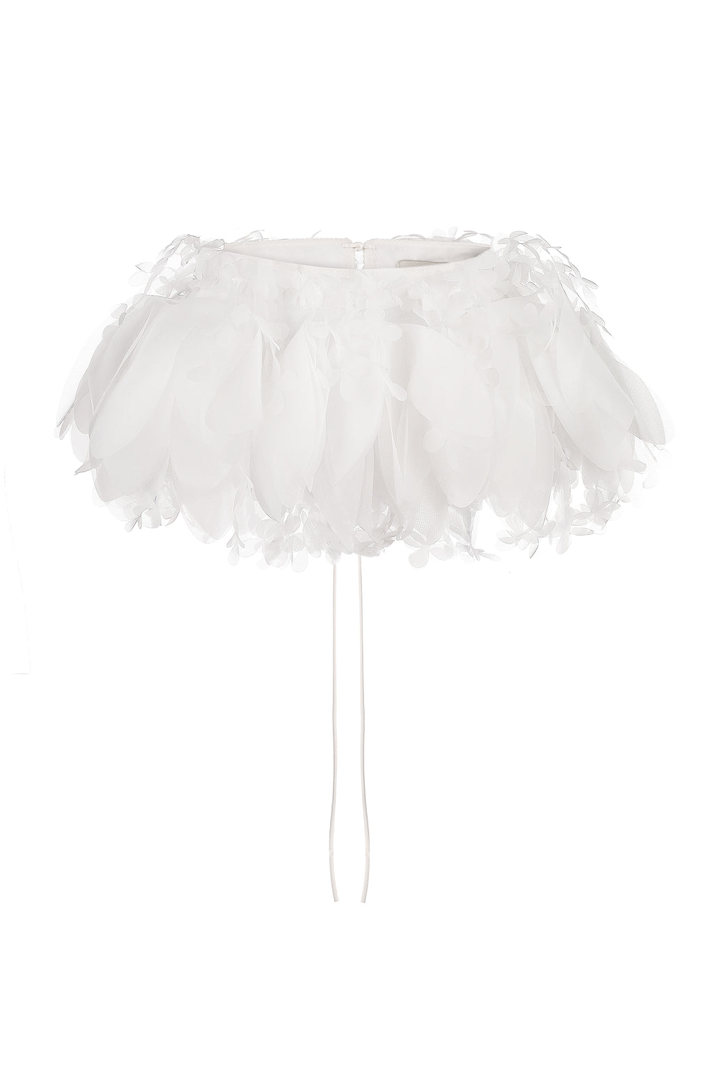 3D floral appliqué basque in ivory