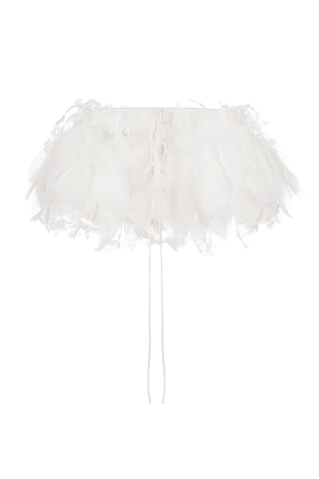 3D floral appliqué basque in ivory