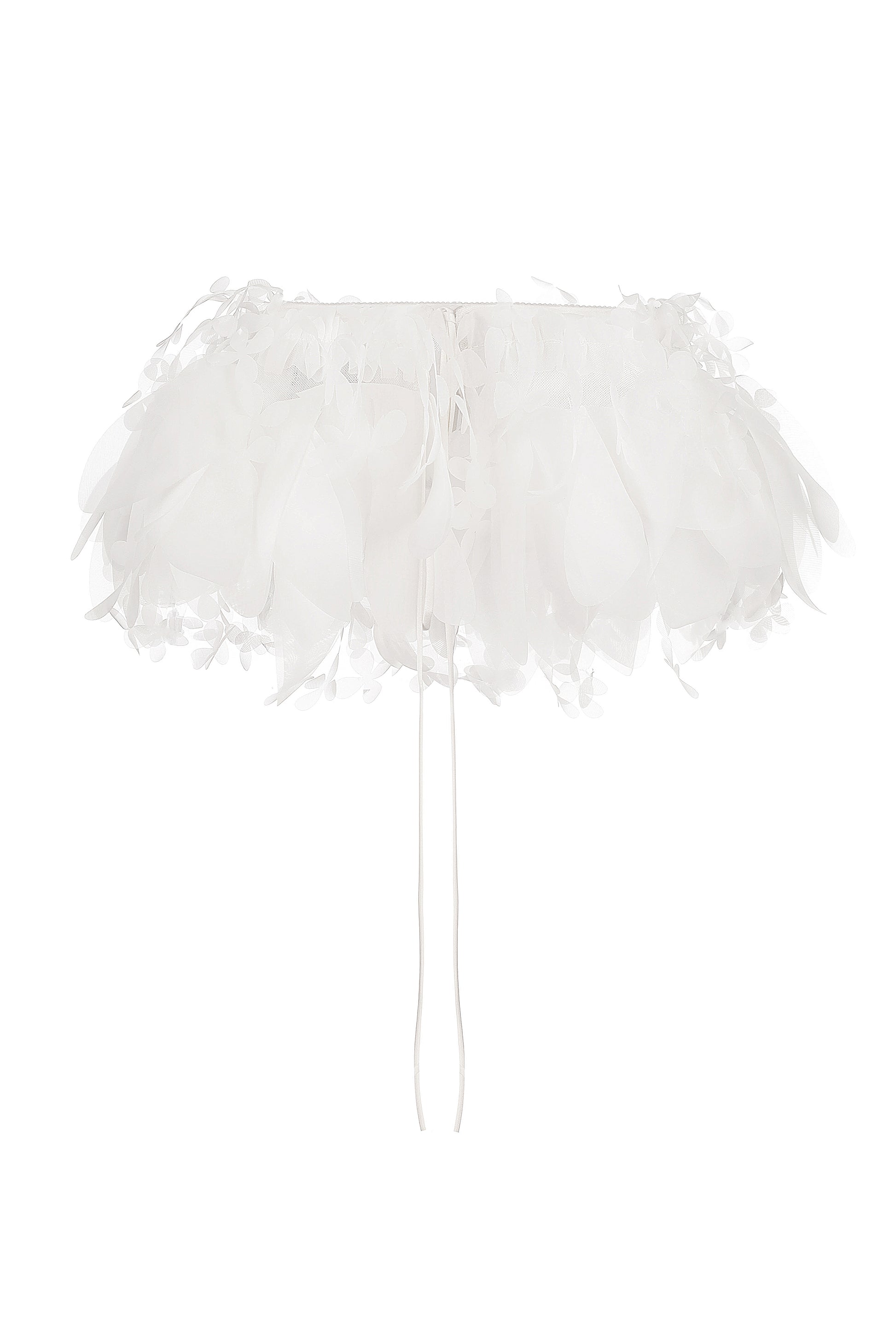 3D floral appliqué basque in ivory