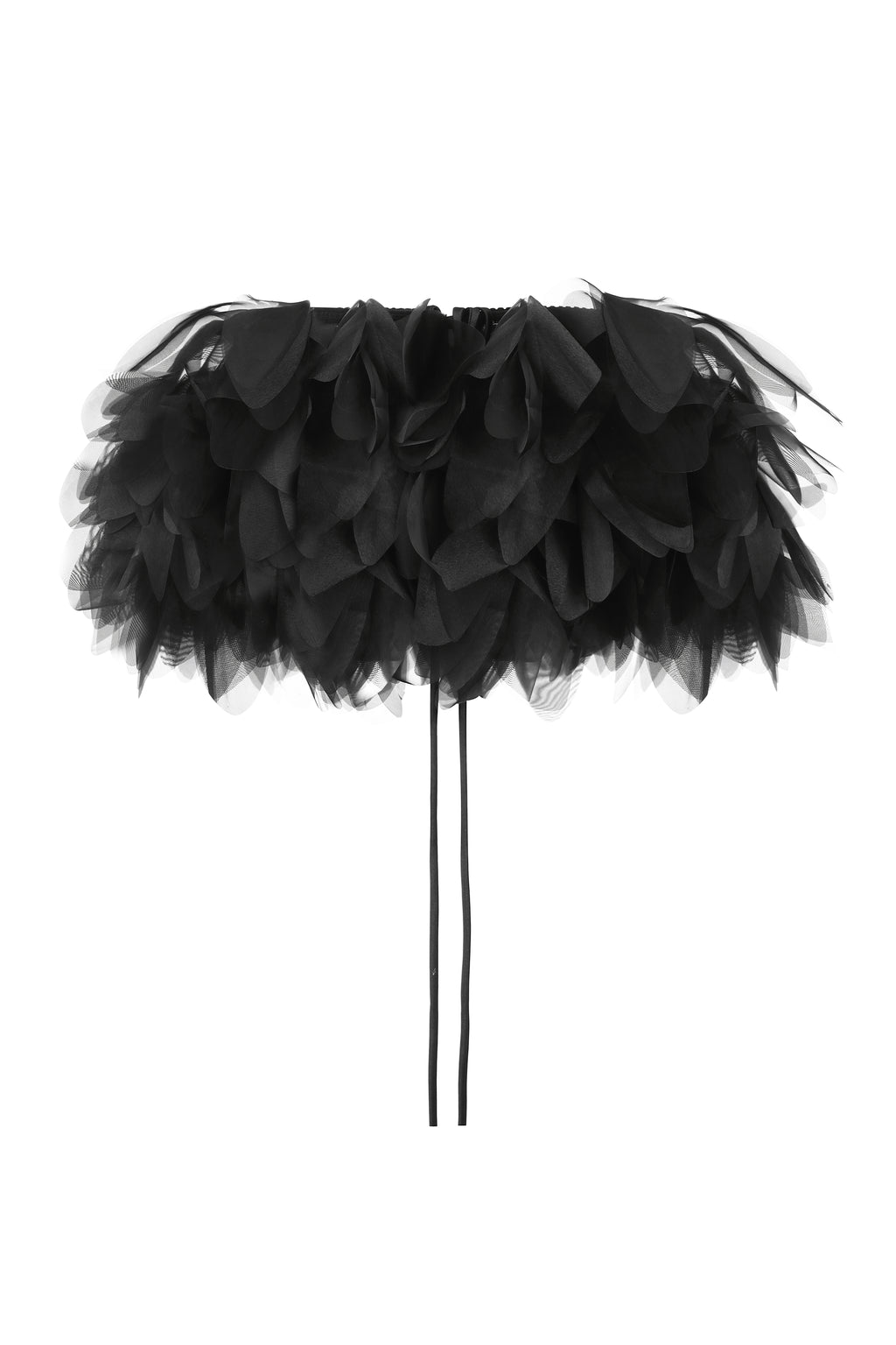 3D floral appliqué basque in black