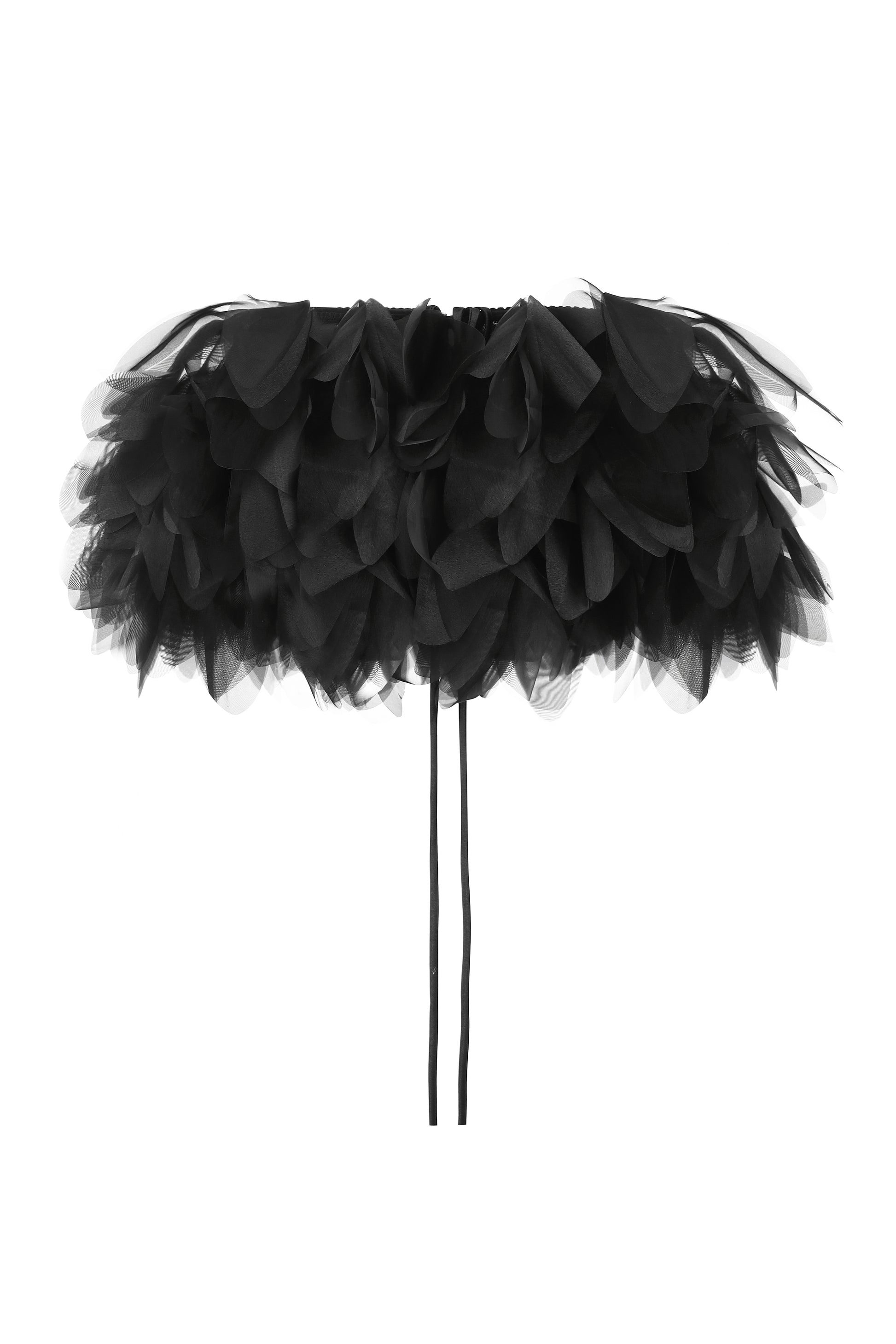 3D floral appliqué basque in black