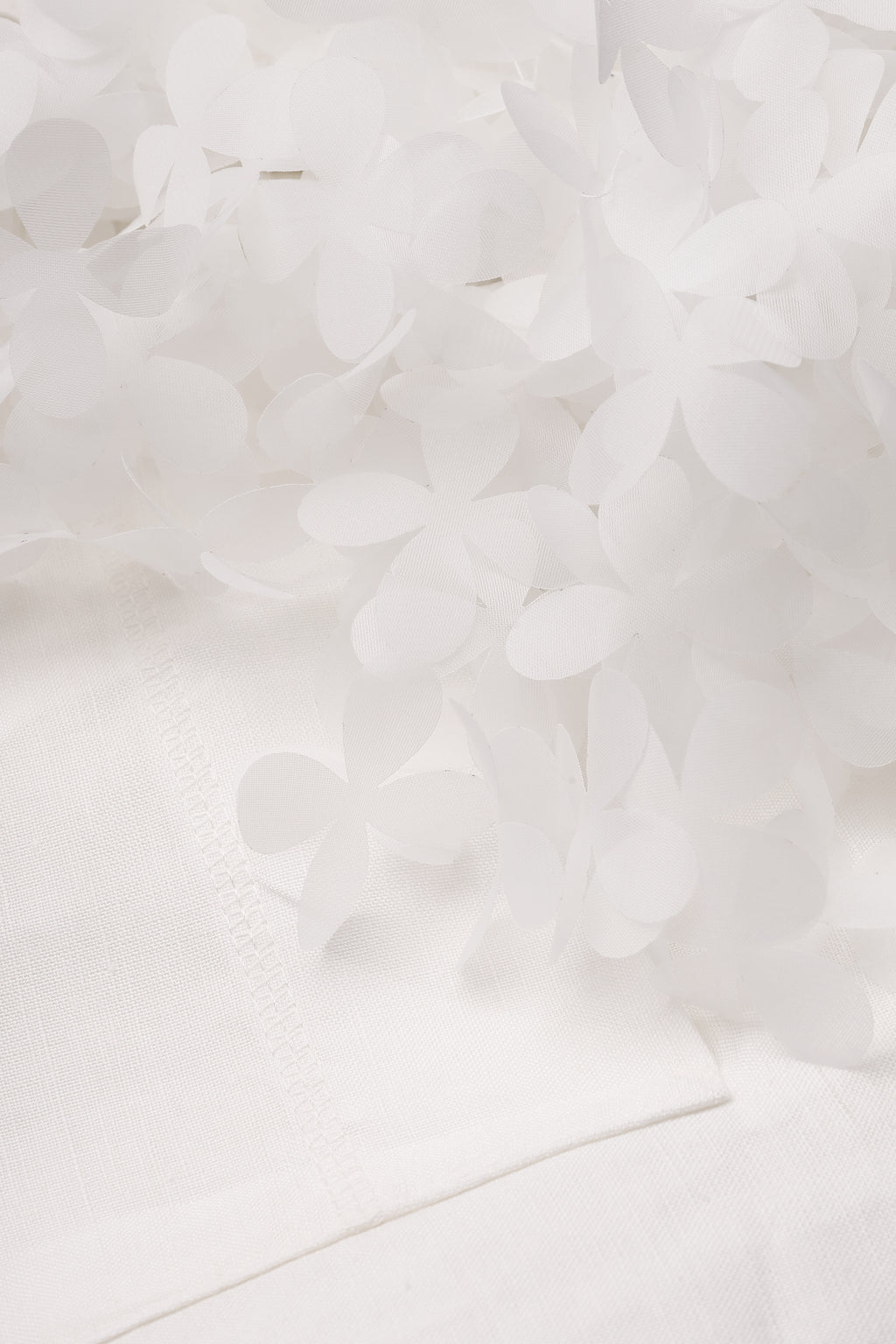 Floral-sleeve cape trench coat in ivory