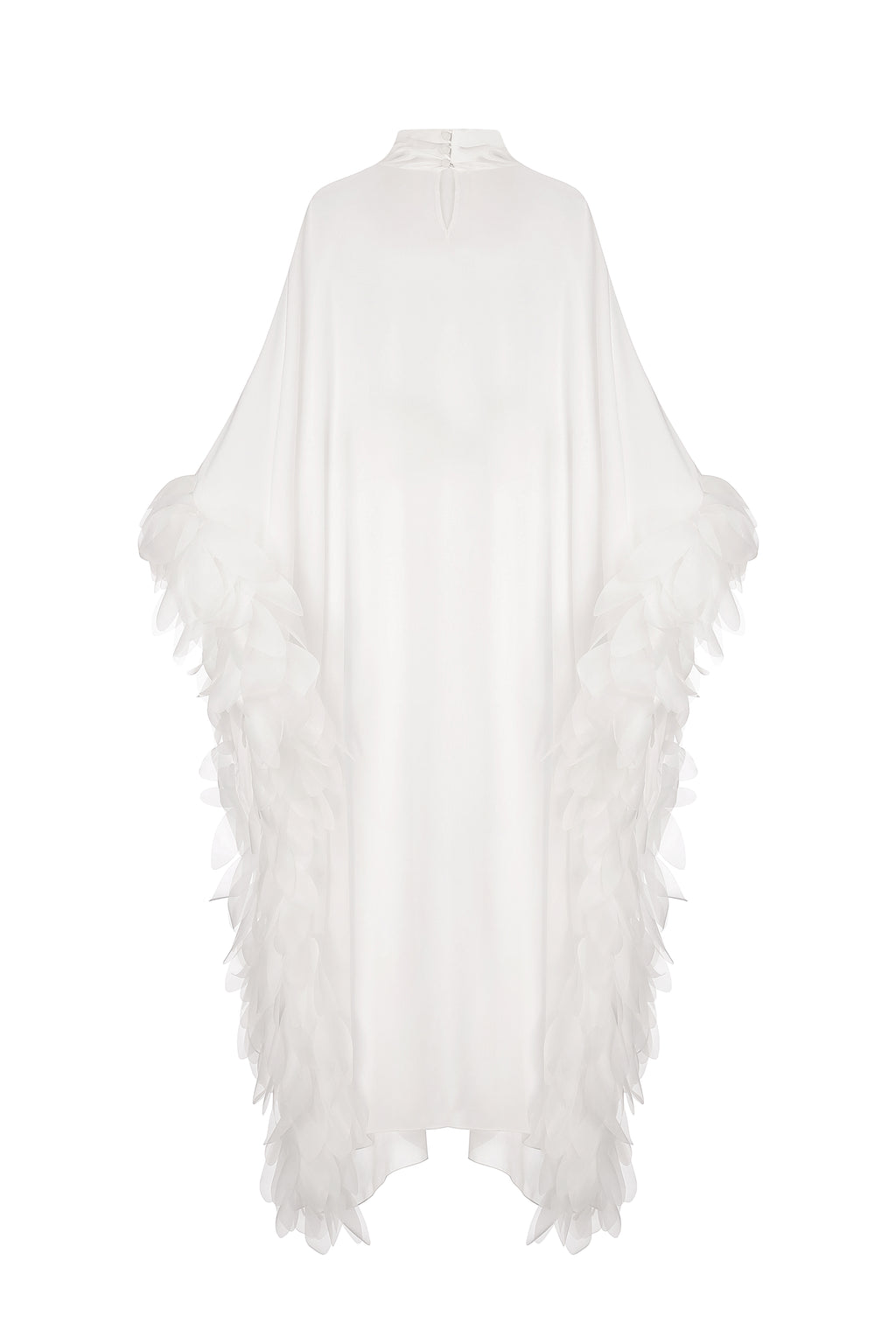 Bridal slip dress with floral cape in ivory