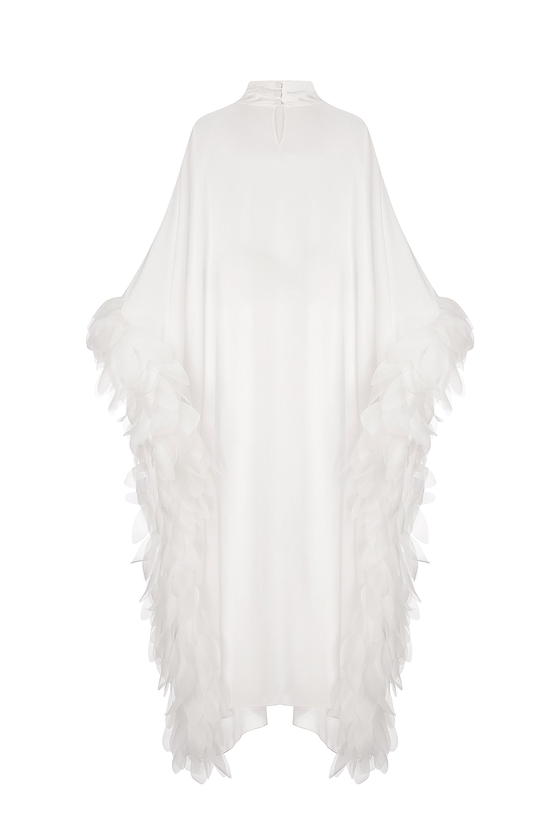 Bridal slip dress with floral cape in ivory