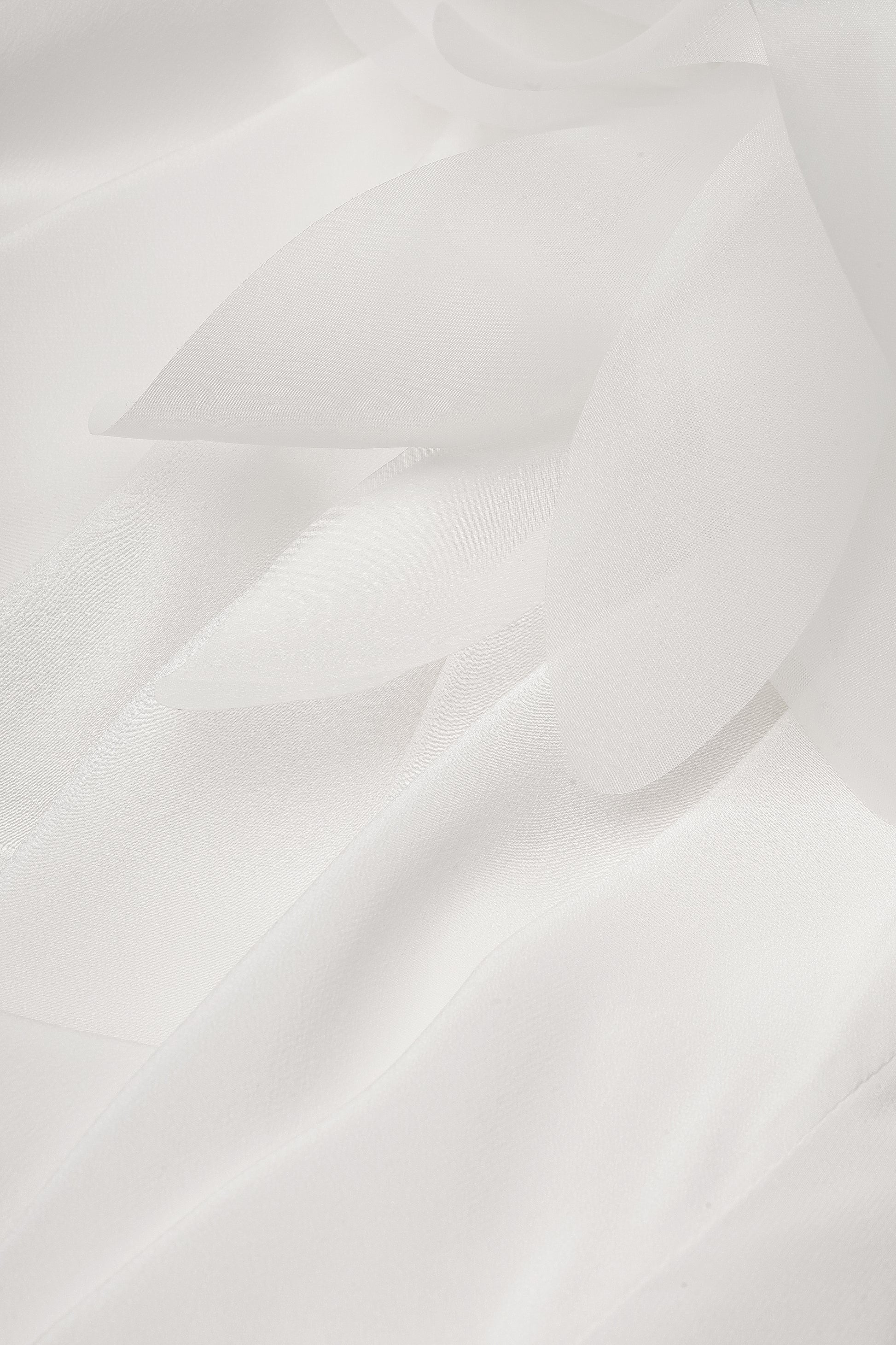 Bridal slip dress with floral cape in ivory