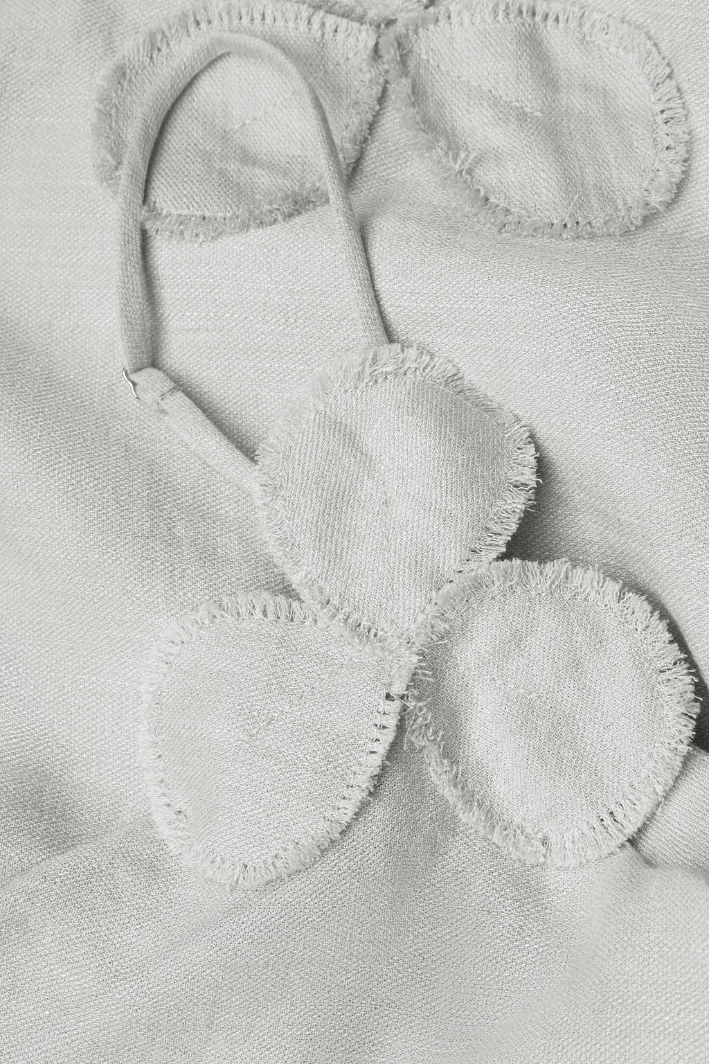 Petal-adorned midi slip dress in gray