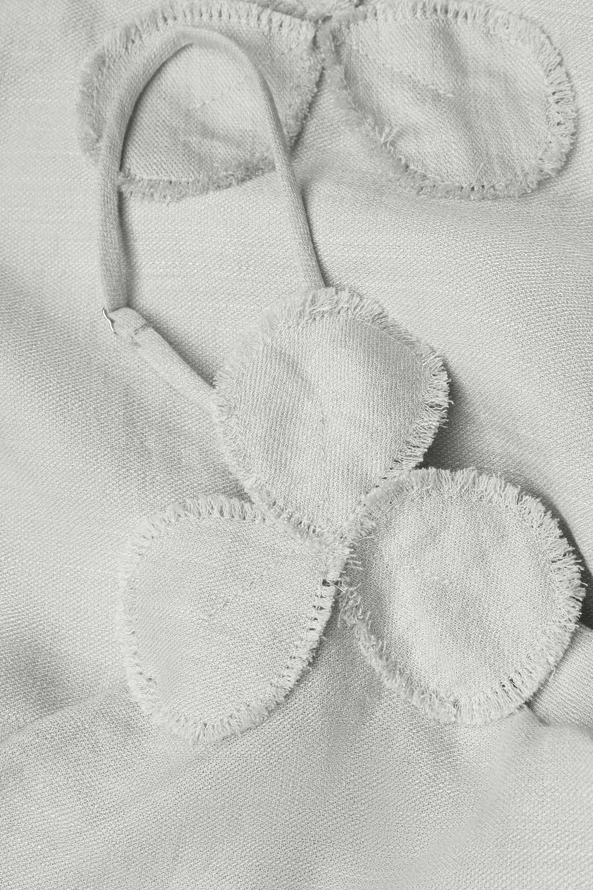 Petal-adorned midi slip dress in gray