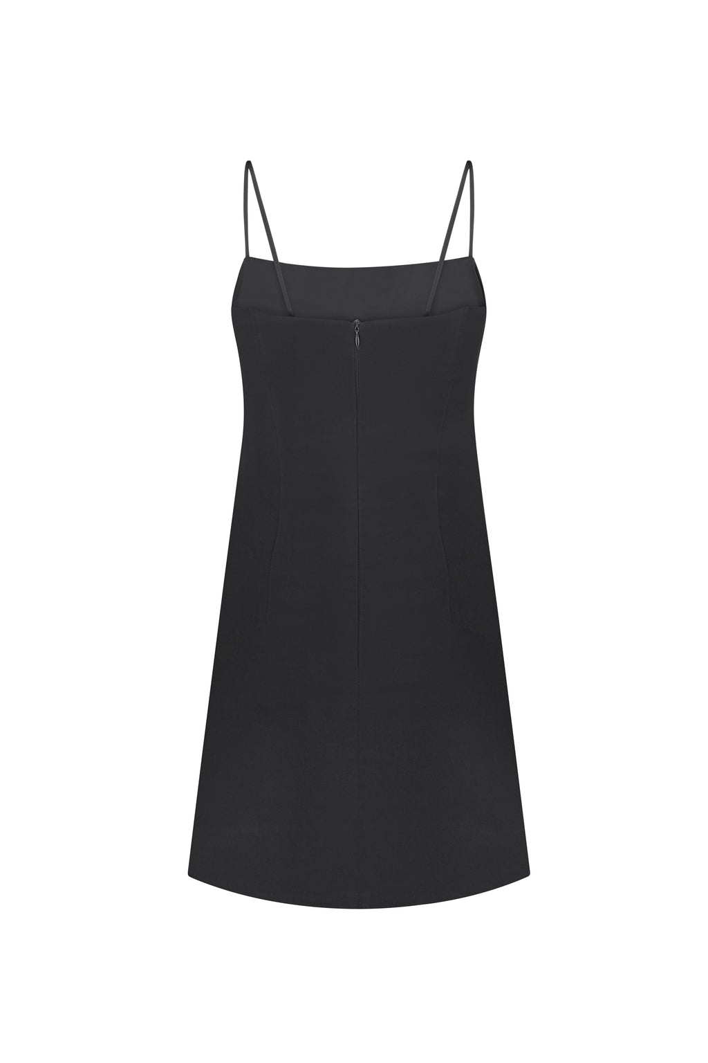 Slip dress with floral appliqué cape in black