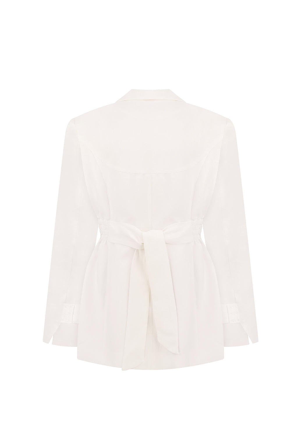 Structured linen-viscose jacket in ivory