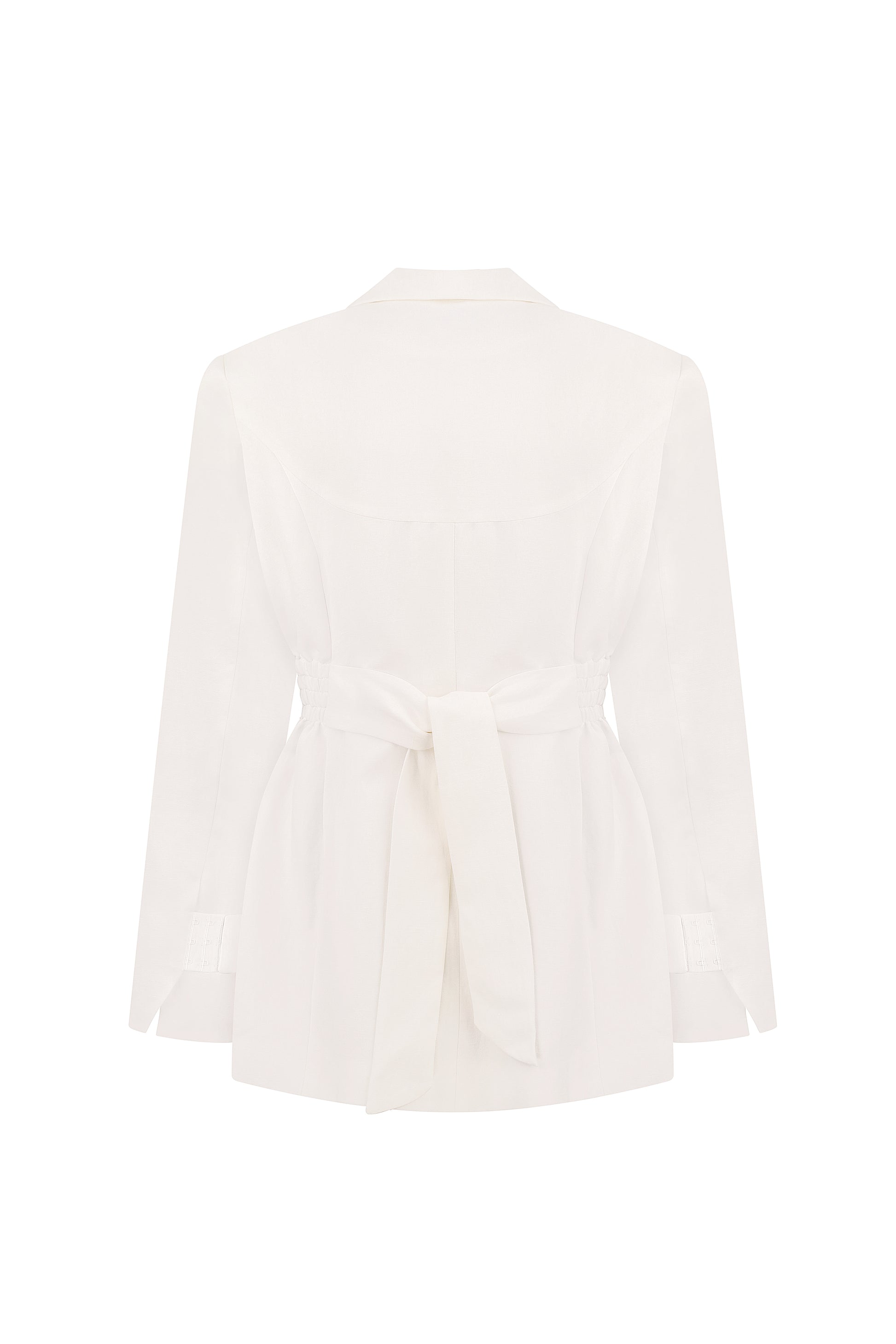Structured linen-viscose jacket in ivory