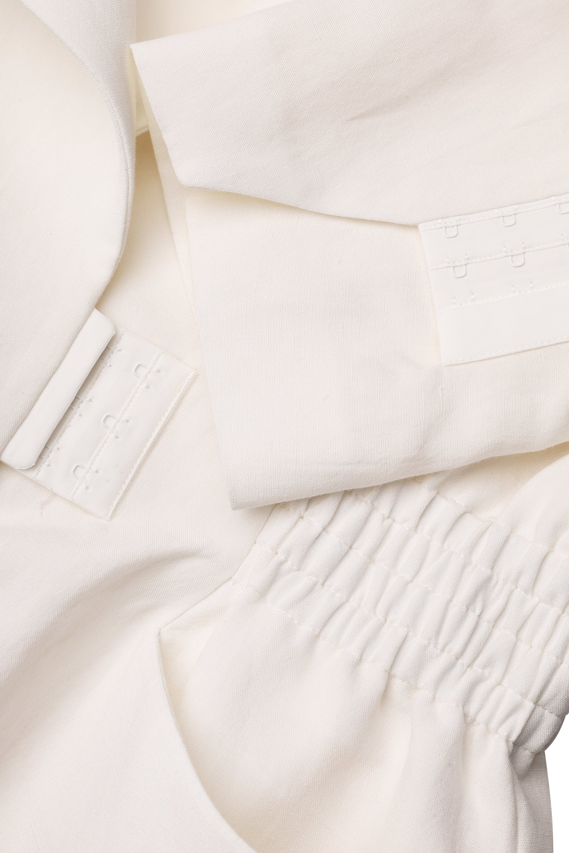 Structured linen-viscose jacket in ivory