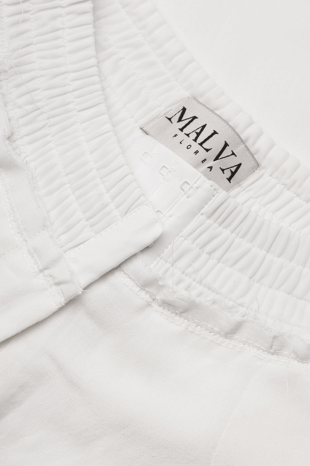 Wide-leg linen-viscose trousers in ivory