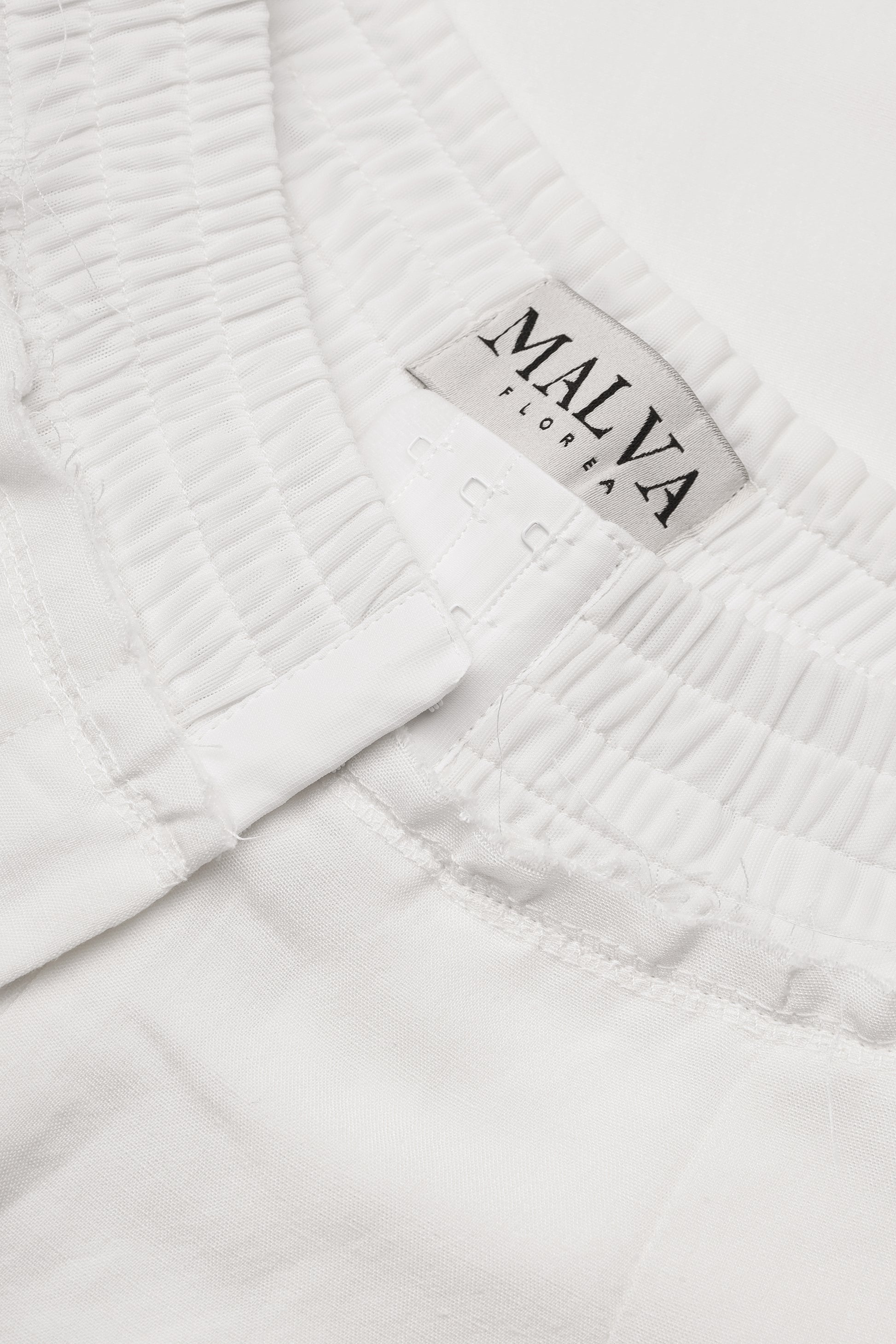 Wide-leg linen-viscose trousers in ivory