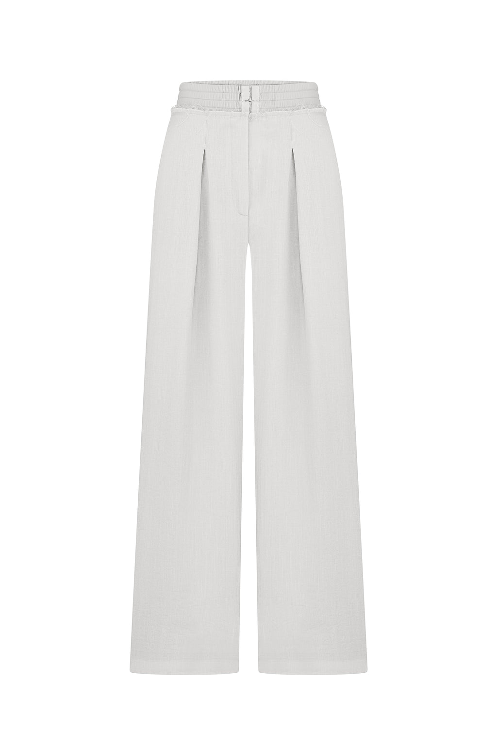 Wide-leg viscose trousers in gray