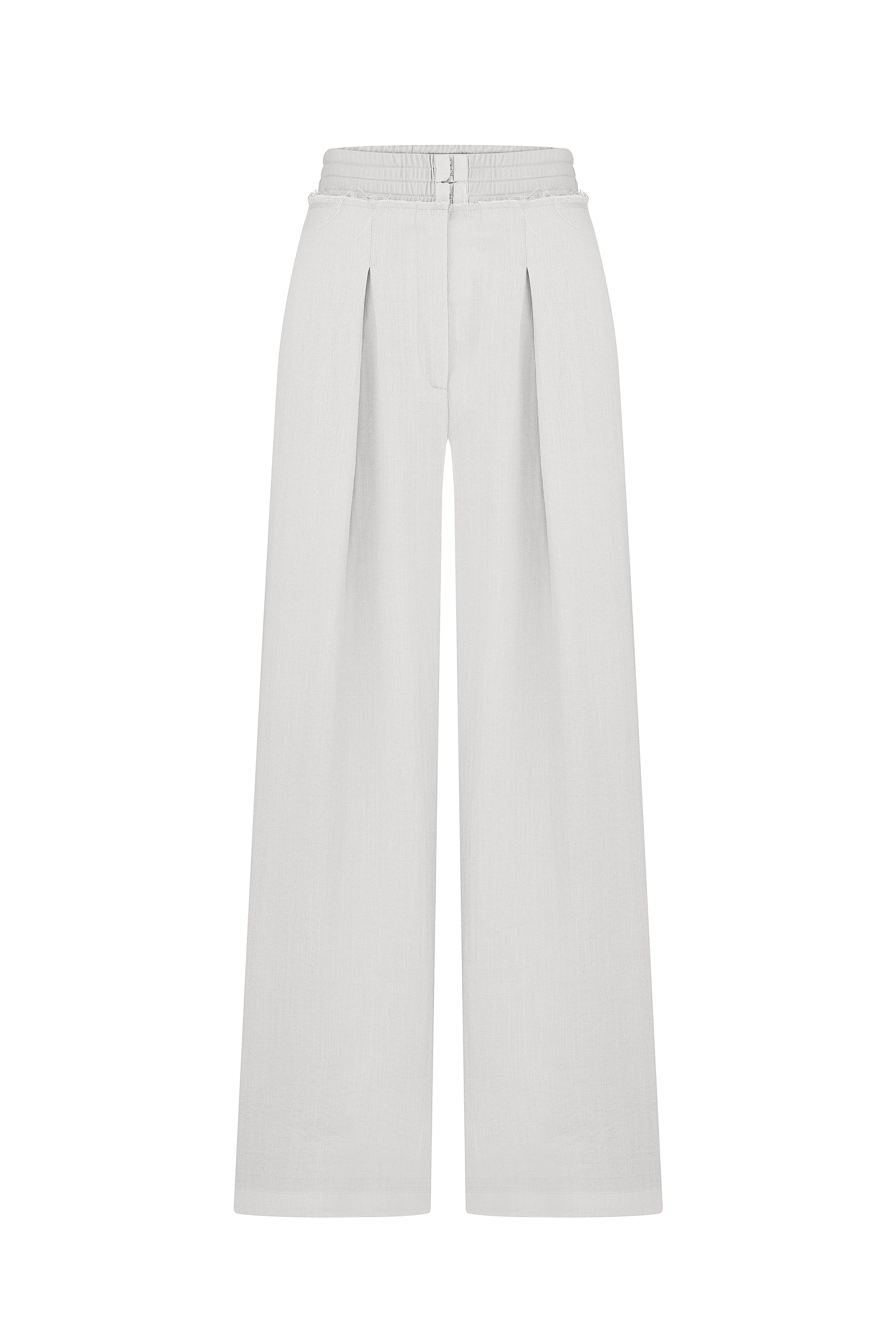 Wide-leg viscose trousers in gray