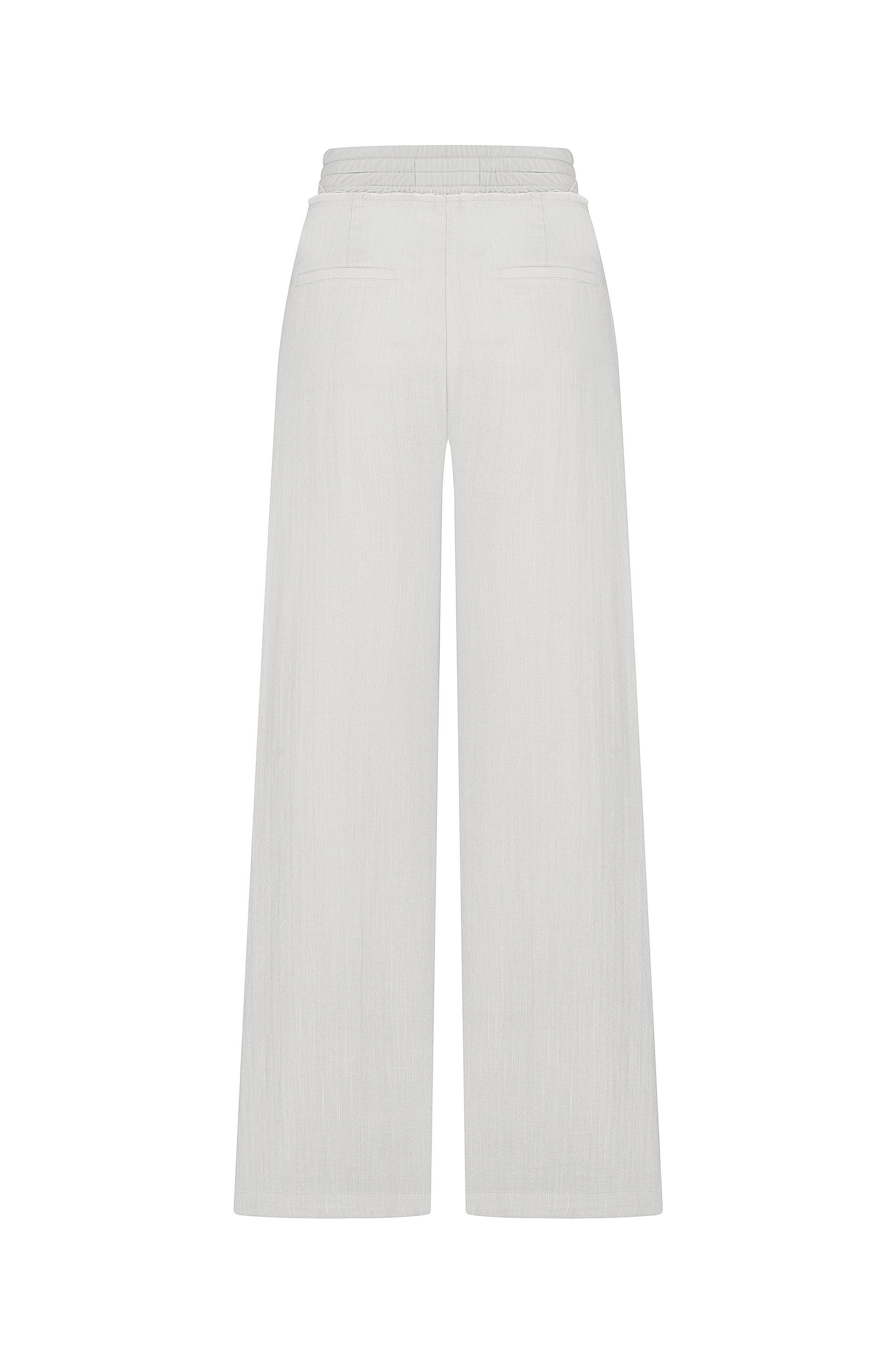 Wide-leg viscose trousers in gray