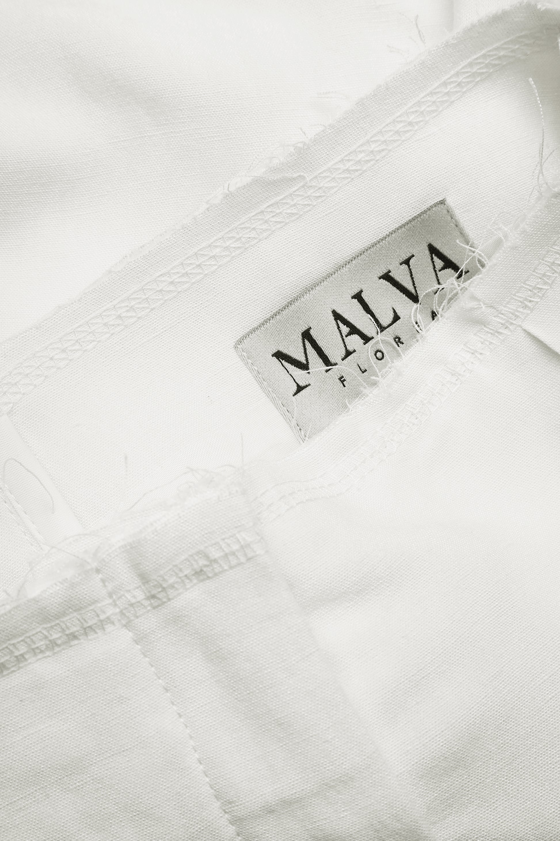 Tailored linen-viscose mini shorts in ivory