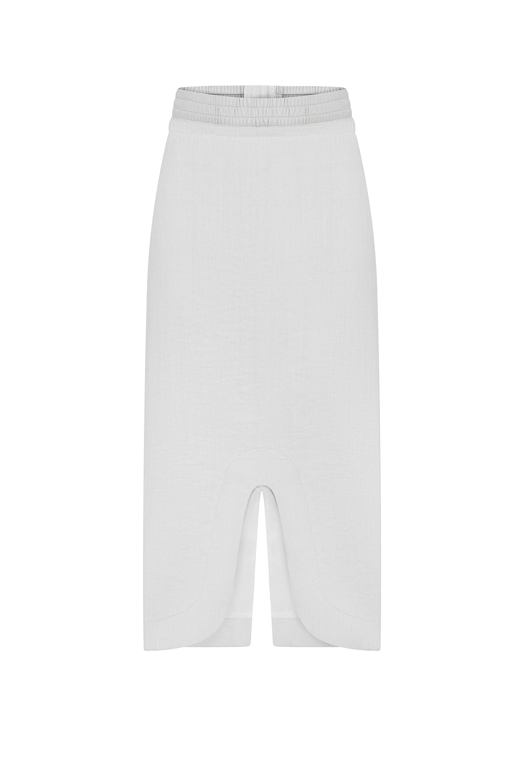 Tailored slit midi skirt in gray