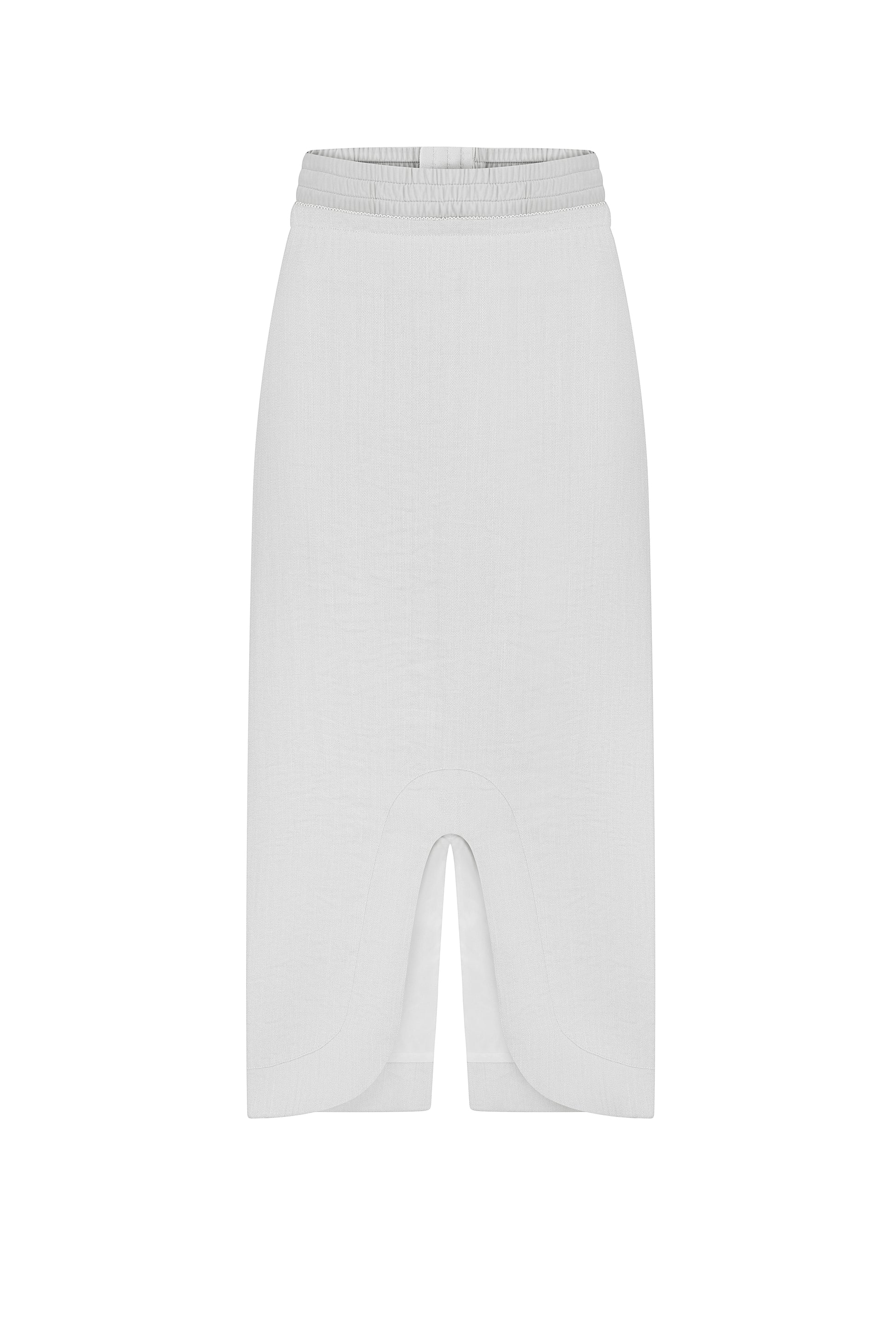 Tailored slit midi skirt in gray