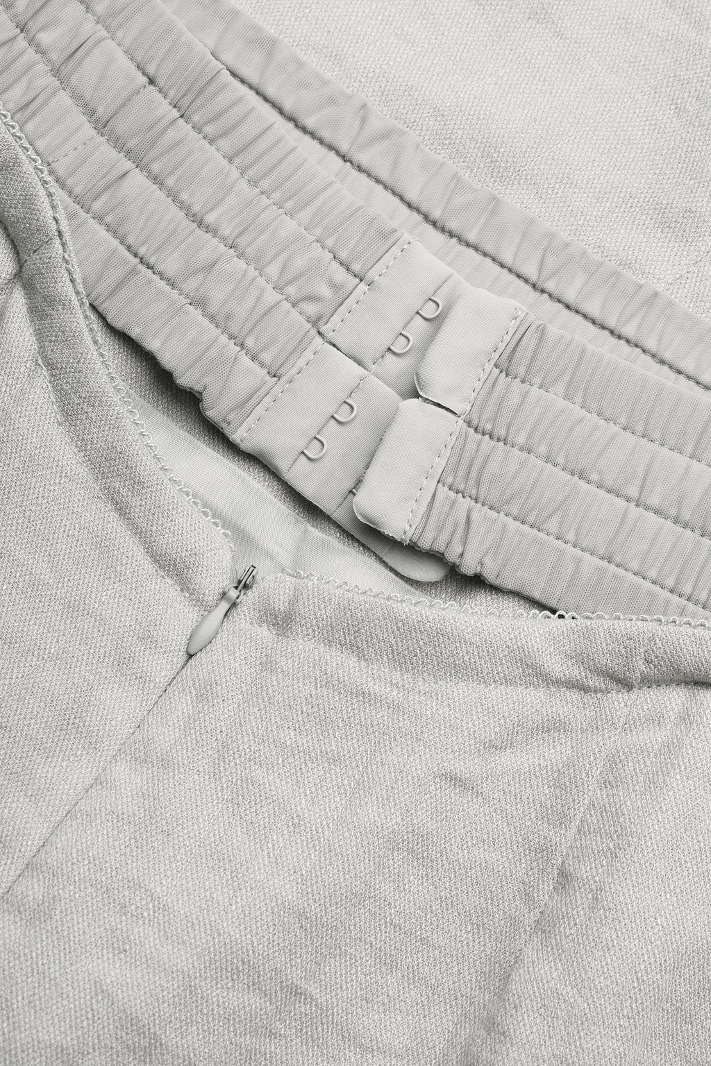 Tailored slit midi skirt in gray