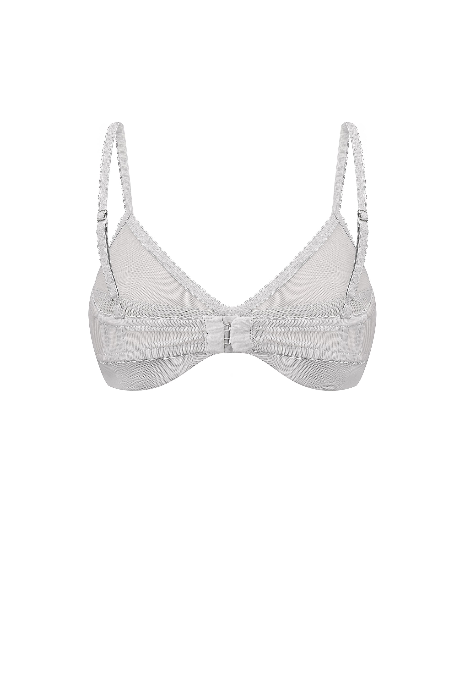 Minimal mesh triangle bra in gray
