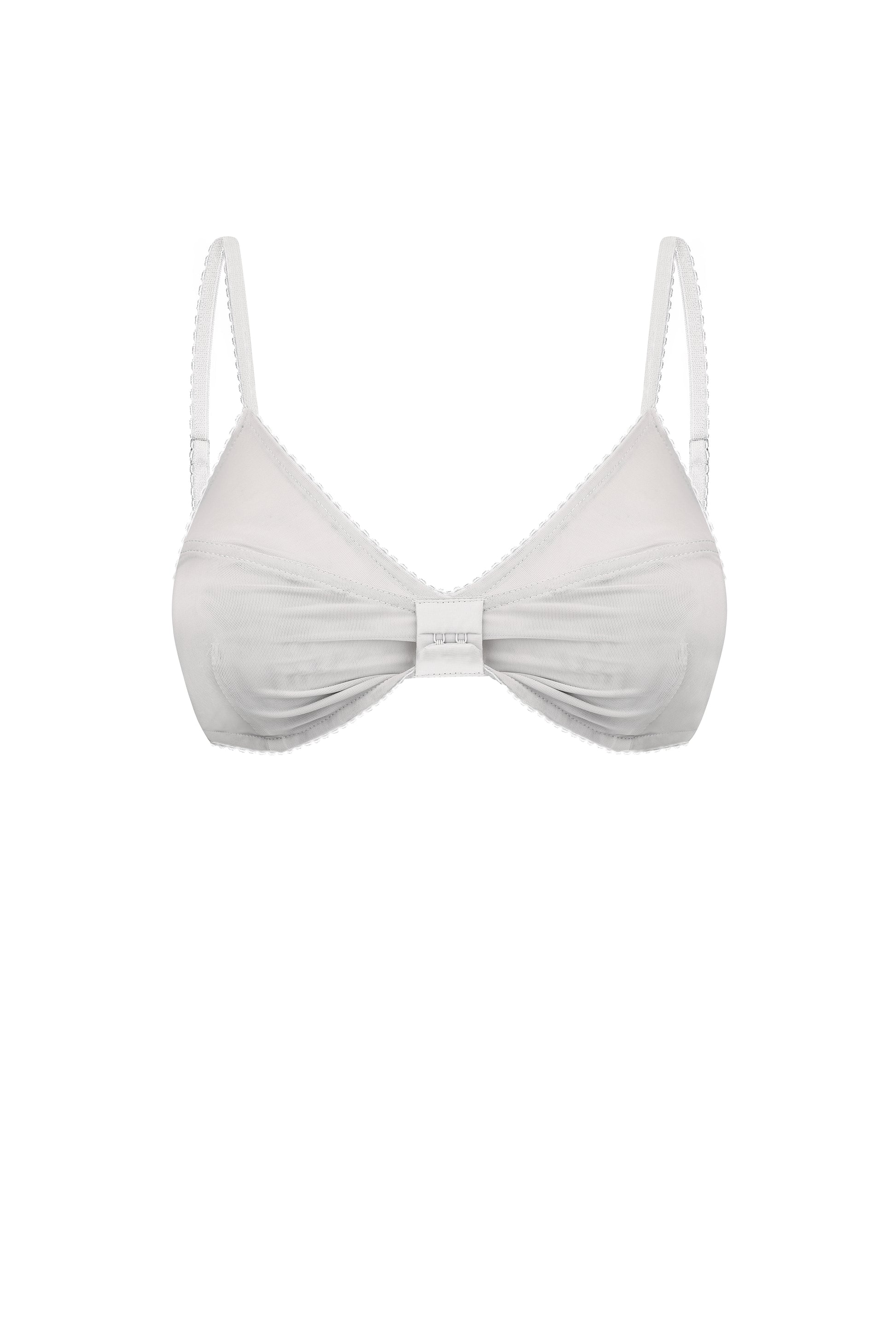 Minimal mesh triangle bra in gray