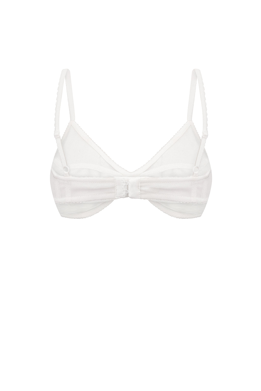 Minimal mesh triangle bra in ivory