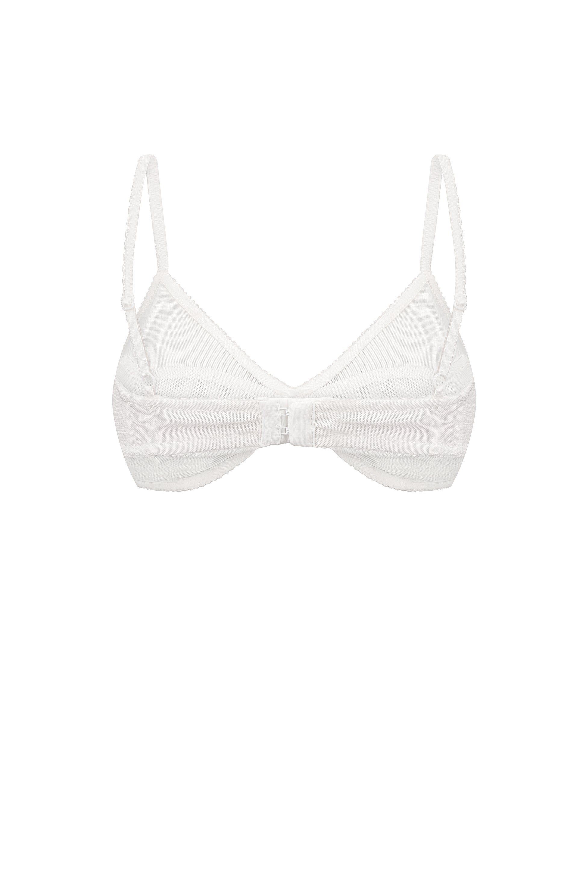 Minimal mesh triangle bra in ivory