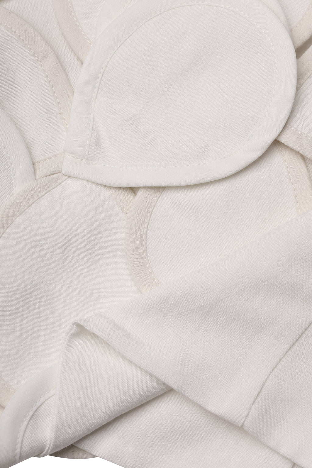 Sculptural petal-appliqué cropped top in ivory