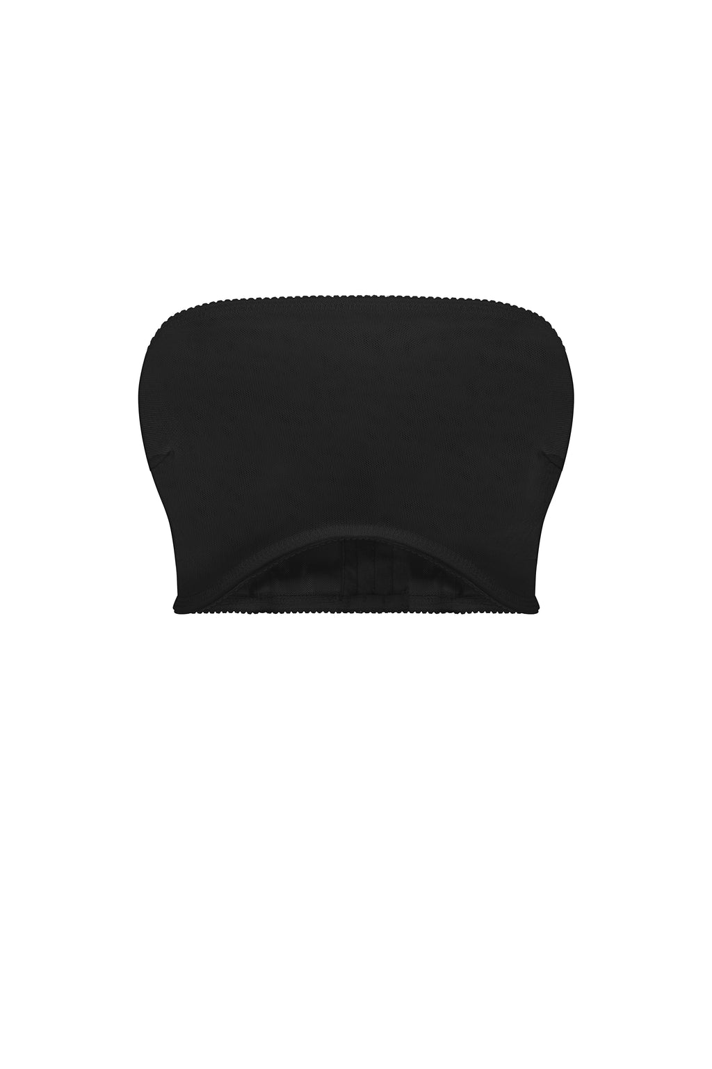 Clean-line bandeau top in black