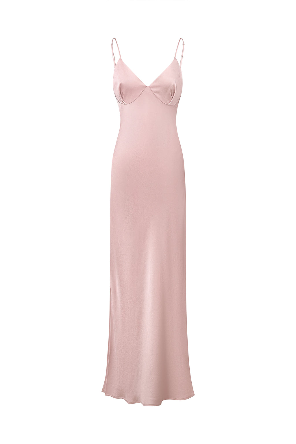 Satin Slip Dress in Powder
