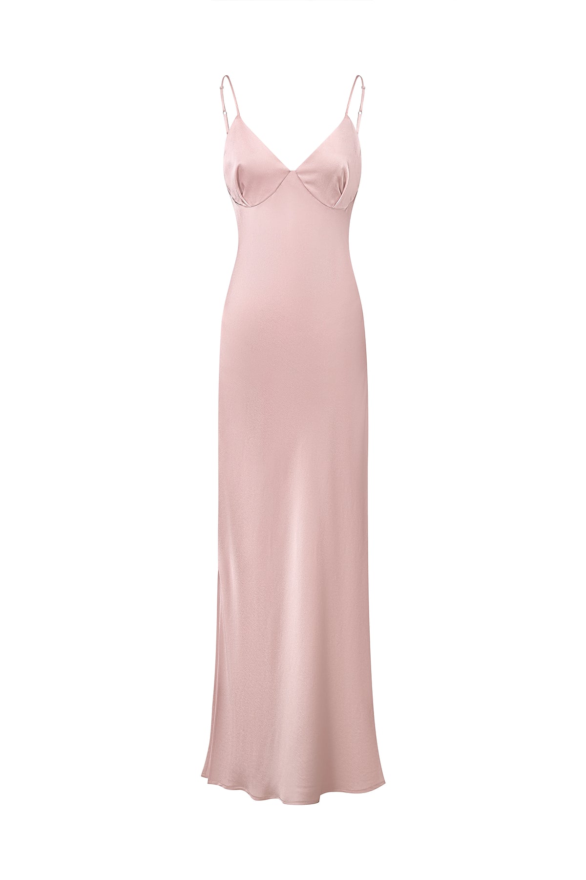 Satin Slip Dress in Powder