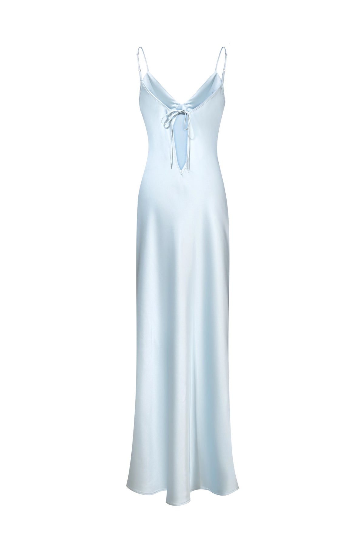 Satin Slip Dress in Light Blue