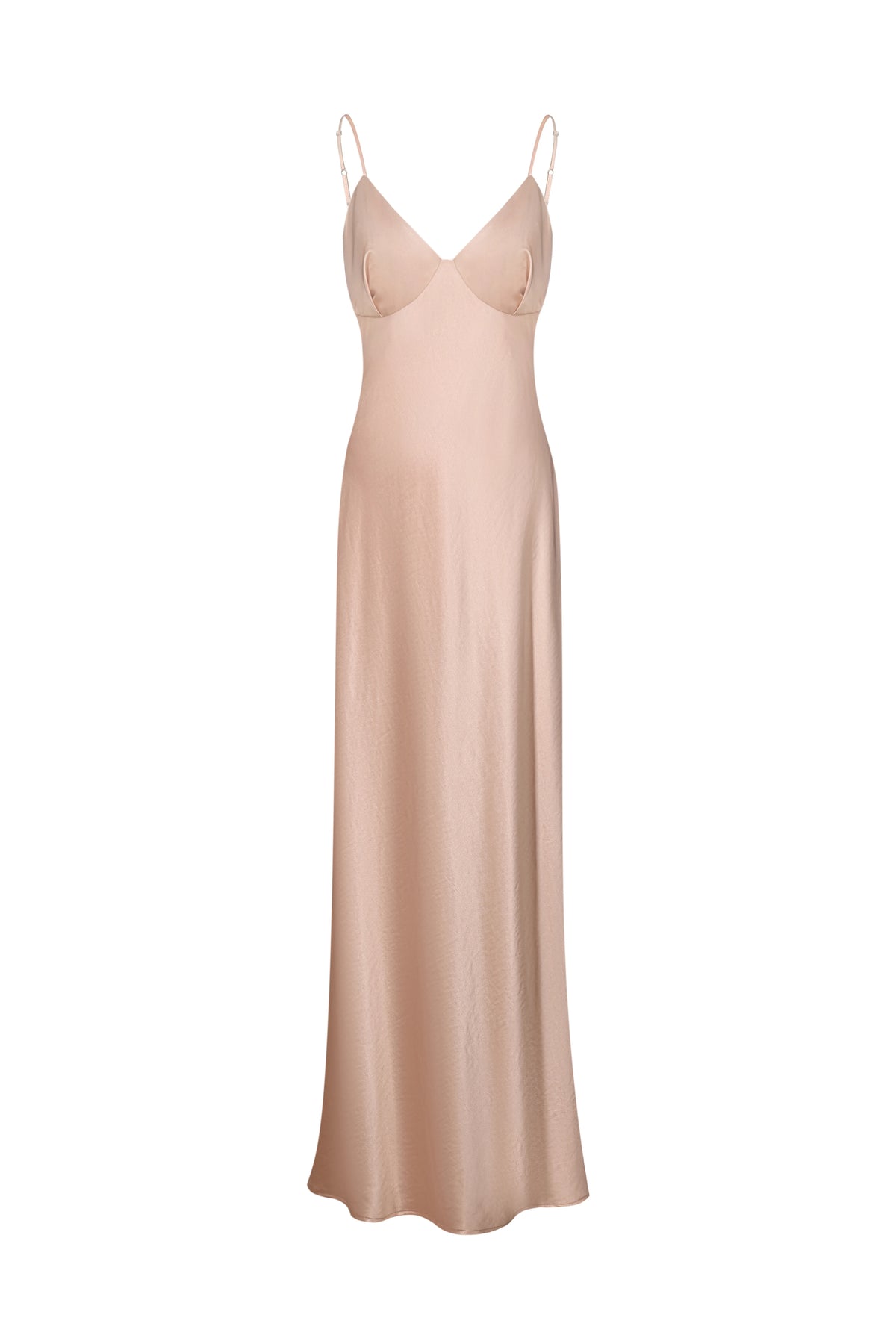 Satin Slip Dress in Soft Beige