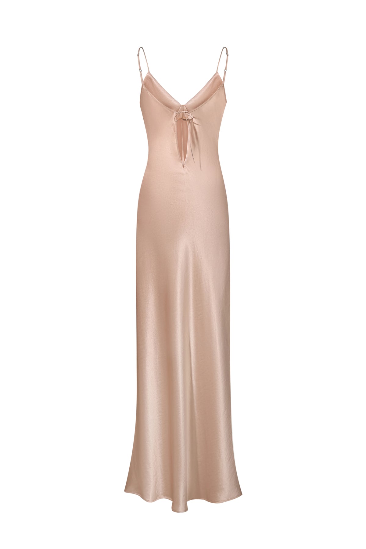 Satin Slip Dress in Soft Beige