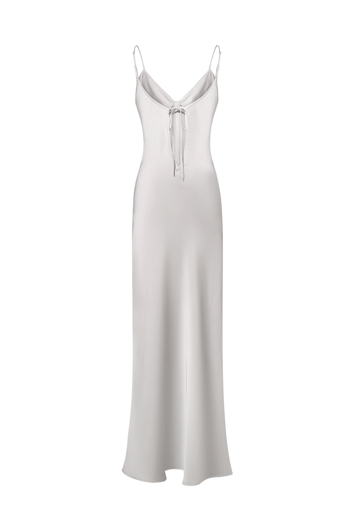 Satin Slip Dress in Silver Gray