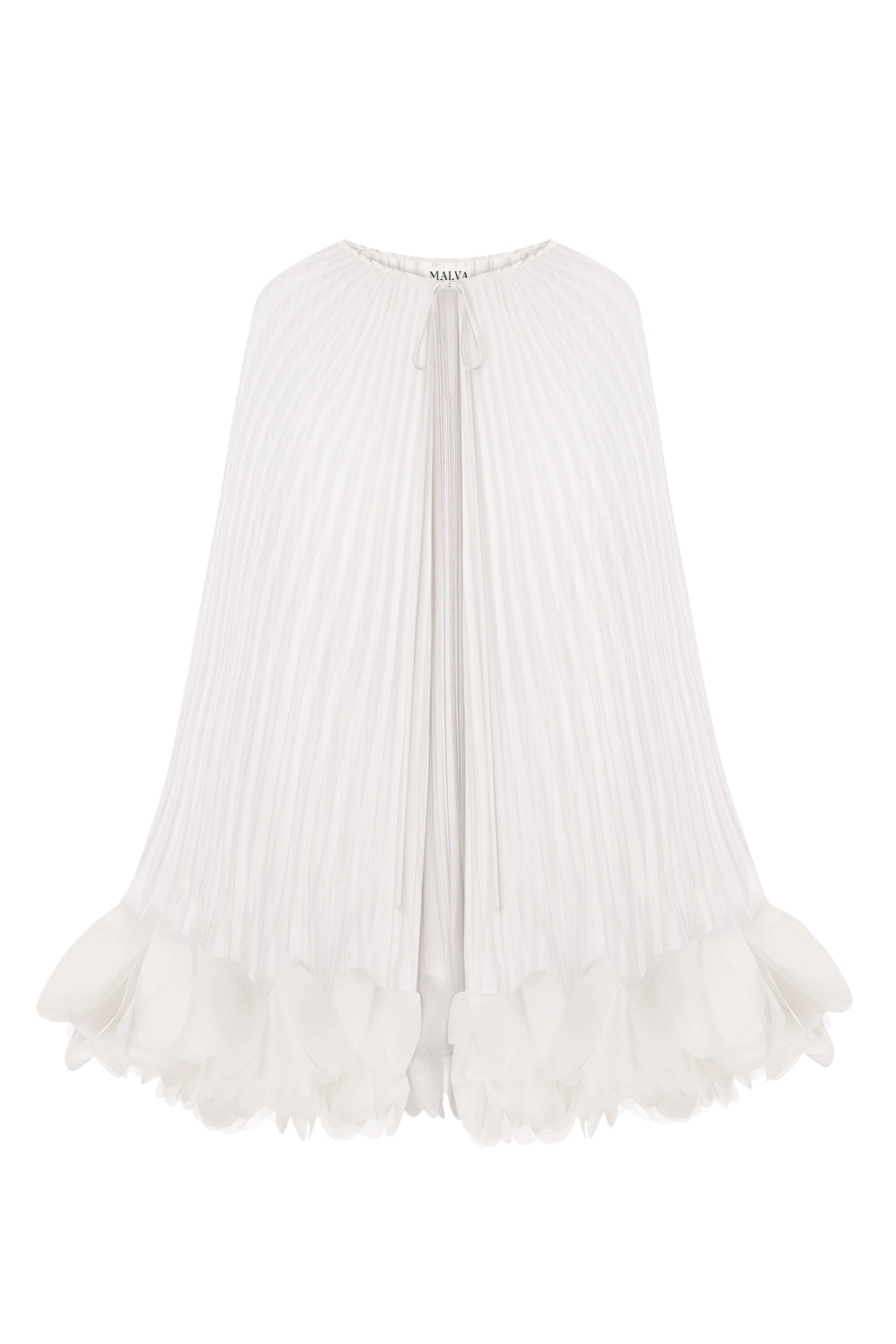 Pleated Petal Cape in Ivory