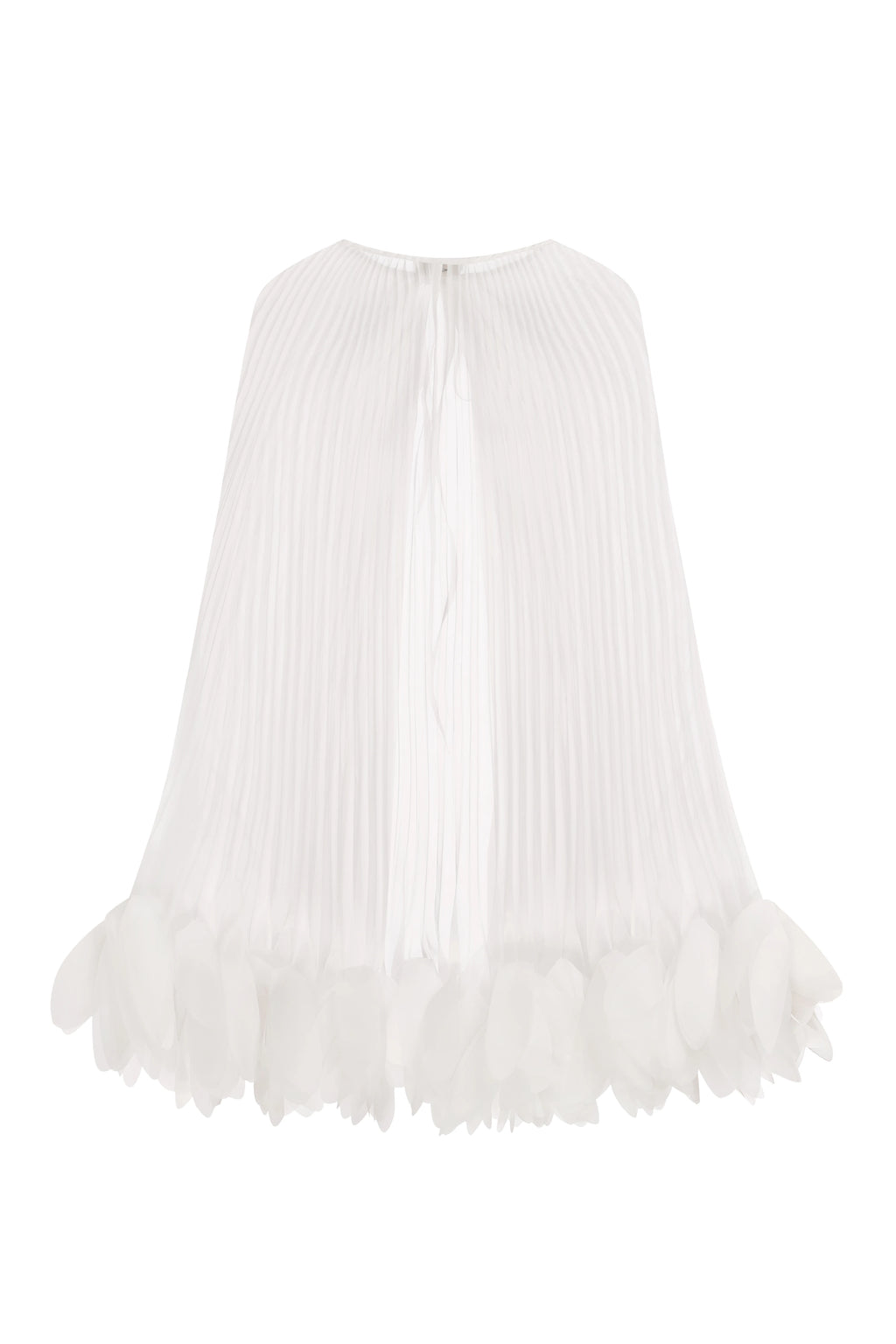 Pleated Petal Cape in Ivory
