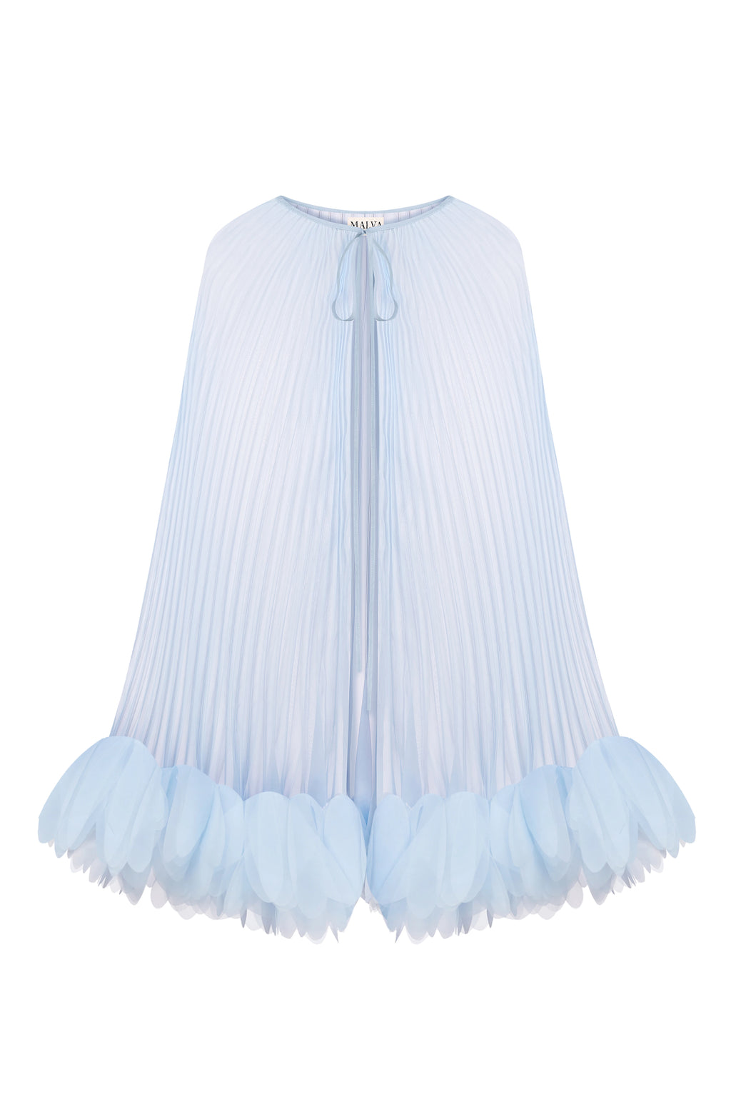 Pleated Petal Cape in Light Blue