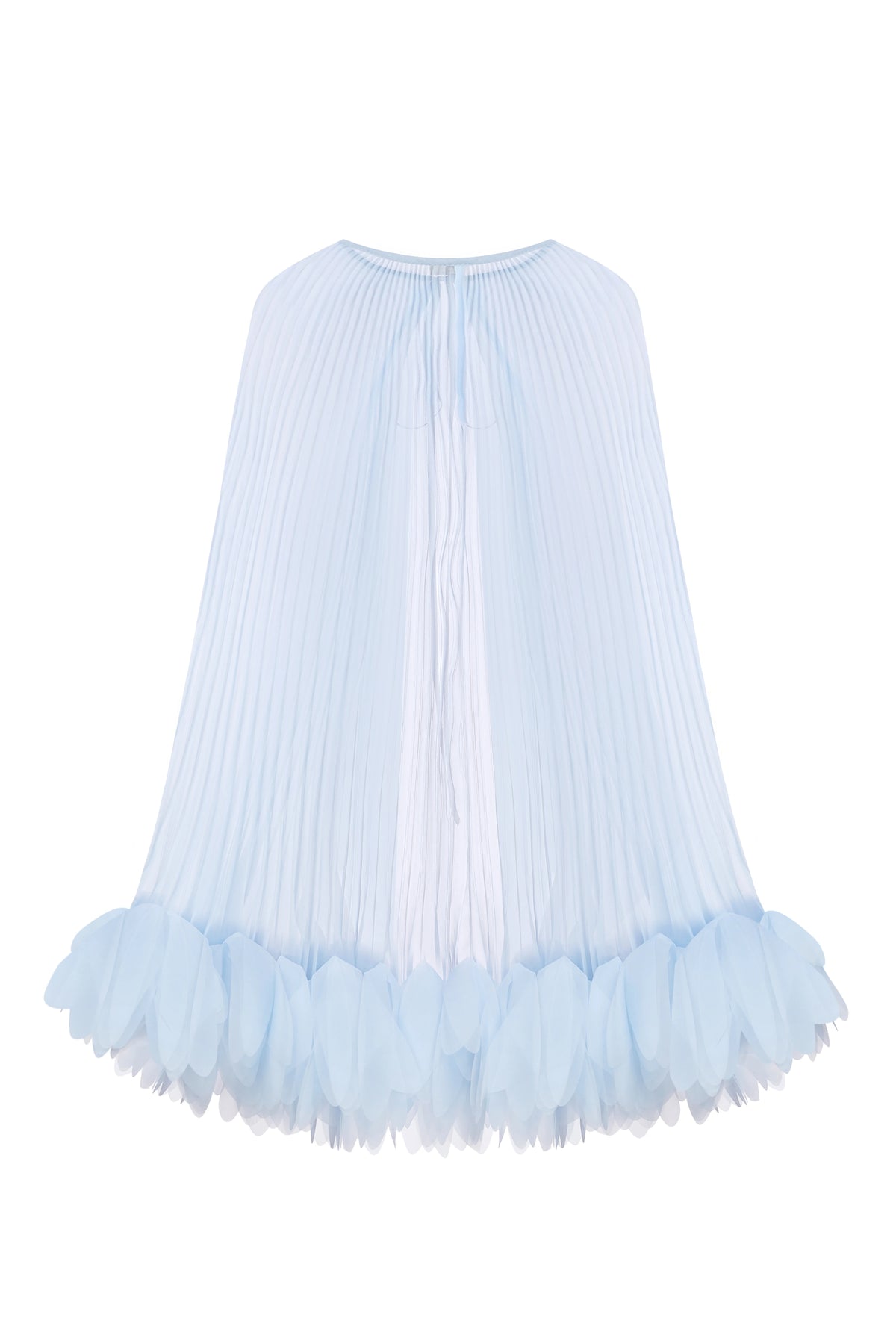 Pleated Petal Cape in Light Blue