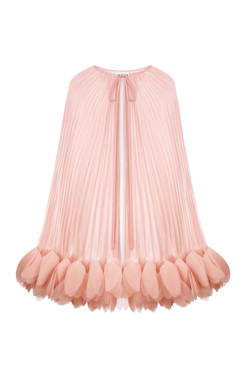 Pleated Petal Cape in Pink