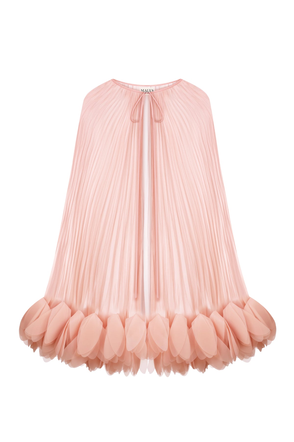 Pleated Petal Cape in Pink