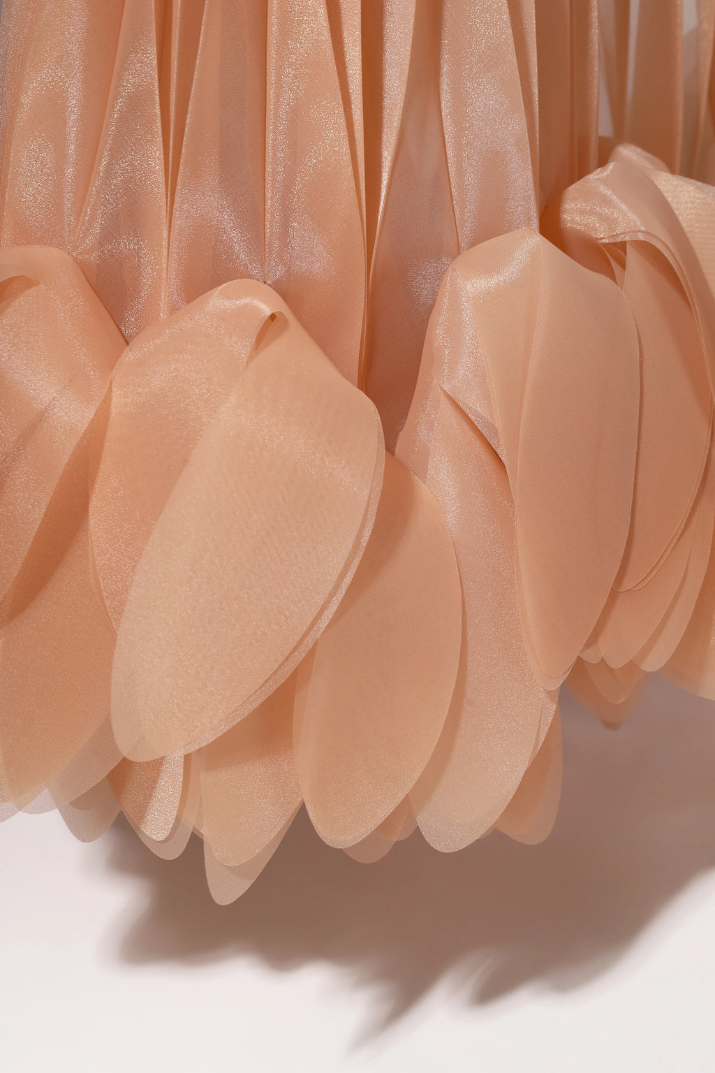 Pleated Petal Cape in Soft Beige