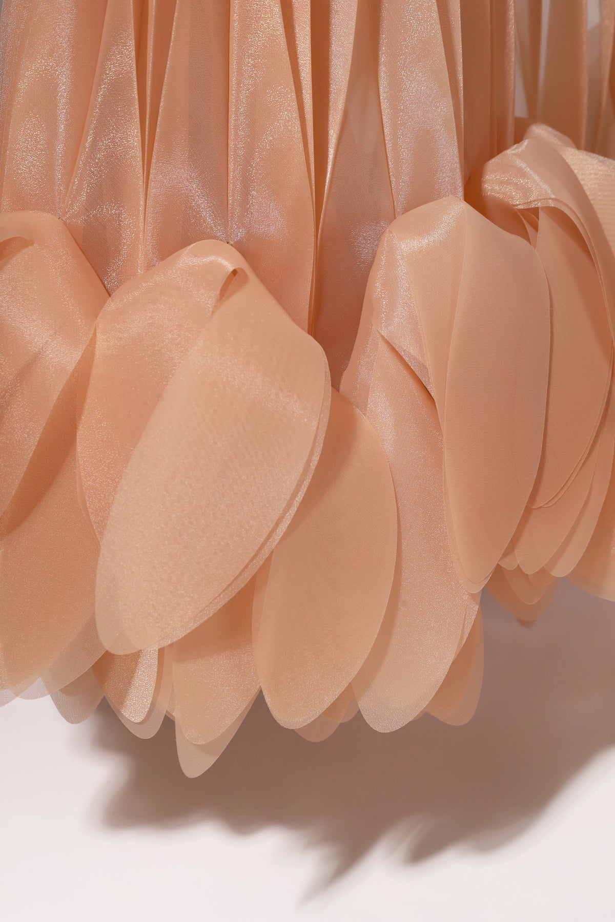 Pleated Petal Cape in Soft Beige