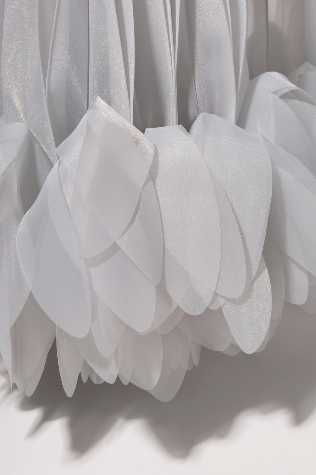 Pleated Petal Cape in Silver Gray