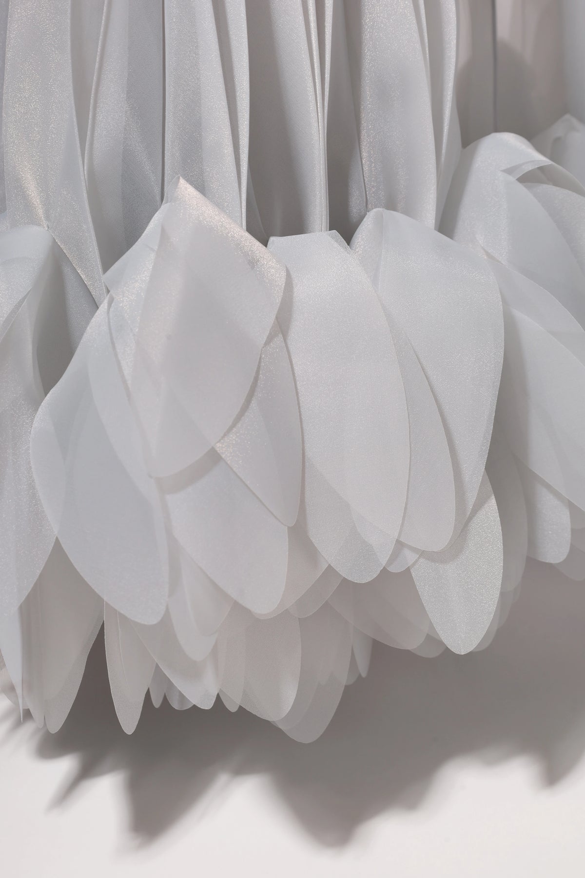 Pleated Petal Cape in Silver Gray